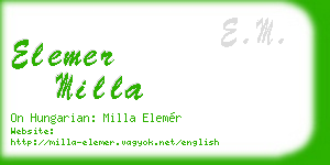 elemer milla business card
